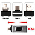 Флешка для Iphone айфона Flash Drive Флеш накопичувач USB Type A Type C Lightning MacBook iPad, фото 4