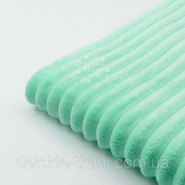 Відріз плюшу Stripes м'ятного кольору, розмір 100*80 см, фото 1