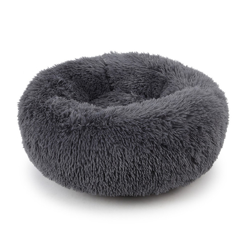 Лежак-пуфик Lesko 552201 L Dark Grey для котів собак круглий лежанка 5 шт., фото 1