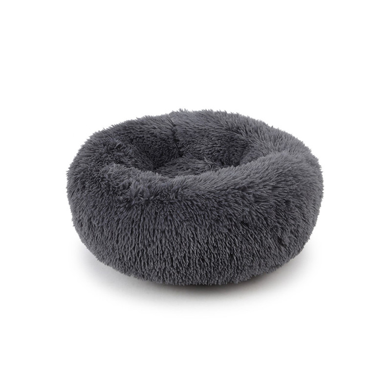 Лежак-пуфик Lesko 552201 M Dark Grey для котів собак круглий лежанка 2 шт., фото 1