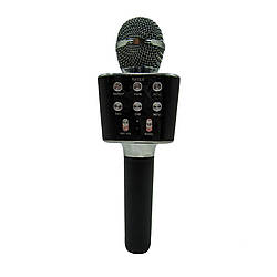 Мікрофон караоке для дітей бездротовий USB Bluetooth Іграшка мікрофон з колонкою Wster WS-1688 Чорний Black