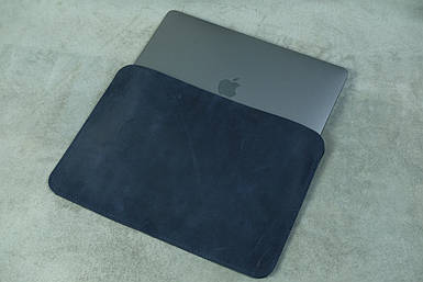 Чехол для MacBook Дизайн №2 из натуральной кожи цвет Синій