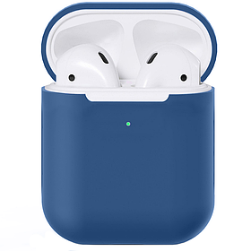 Силіконовий чохол для навушників AirPods Soft Touch Gen Blue Gray