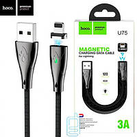 Кабель USB для Iphone HOCO U75 Blaze magnetic 1,2 м (3,0 А) Led Индикатор Black Магнитный