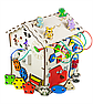 Дитяча розвиваюча іграшка Будинок великий дерев'яний 30х30х40 з підсвічуванням В008Бизикуб Бизиборд Бізіборд Бізікуб, фото 4