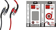 Кабель  USB / TYPE-C "REDDAX RDX-386" 2,4А  1m Black/Grey/Red