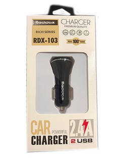 Прикурка на 2*USB (2+1A) 12/24V Redax RDX-103 + кабель MicroUSB довга Black