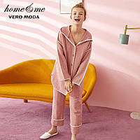 Женская пижама теплая с длинным рукавом. Теплая пижама для дома сна, р. М (розовый)