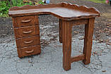 Стіл кутовий письмовий із натурального дерева під старовину, фото 3