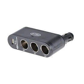 Прикурка-трійник з USB ALCA 510 200 Кут повороту 90°