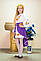 Костюм вишитий Волинські візерунки для дівчинки Соняшник фіолетовий 128 см, фото 3
