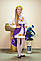Костюм вишитий Волинські візерунки для дівчинки Соняшник фіолетовий 128 см, фото 4