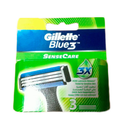 Gillette Blue 3 SenseCare змінні картриджі 3 шт в упаковці
