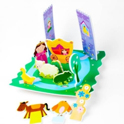 Ігровий набір для ванної 3D сцена ЗАМОК ПРИНЦЕСИ 14 деталей Meadow Kids MK 153