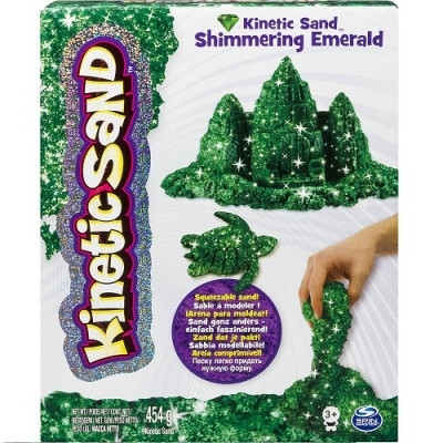 Пісок для дитячої творчості KINETIC SAND зелений METALLIC 454 г Wacky-Tivities 71408Em
