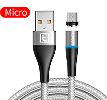 Магнітний кабель для заряджання USB - Micro USB / мікро ЮСБ шнур зарядний провід для телефону смартфона WQ3S