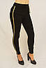 Лосини жіночі трикотажні з накладними задніми кишенями S — 2XL Легінси з лампасами (Польща) Чорний, фото 6