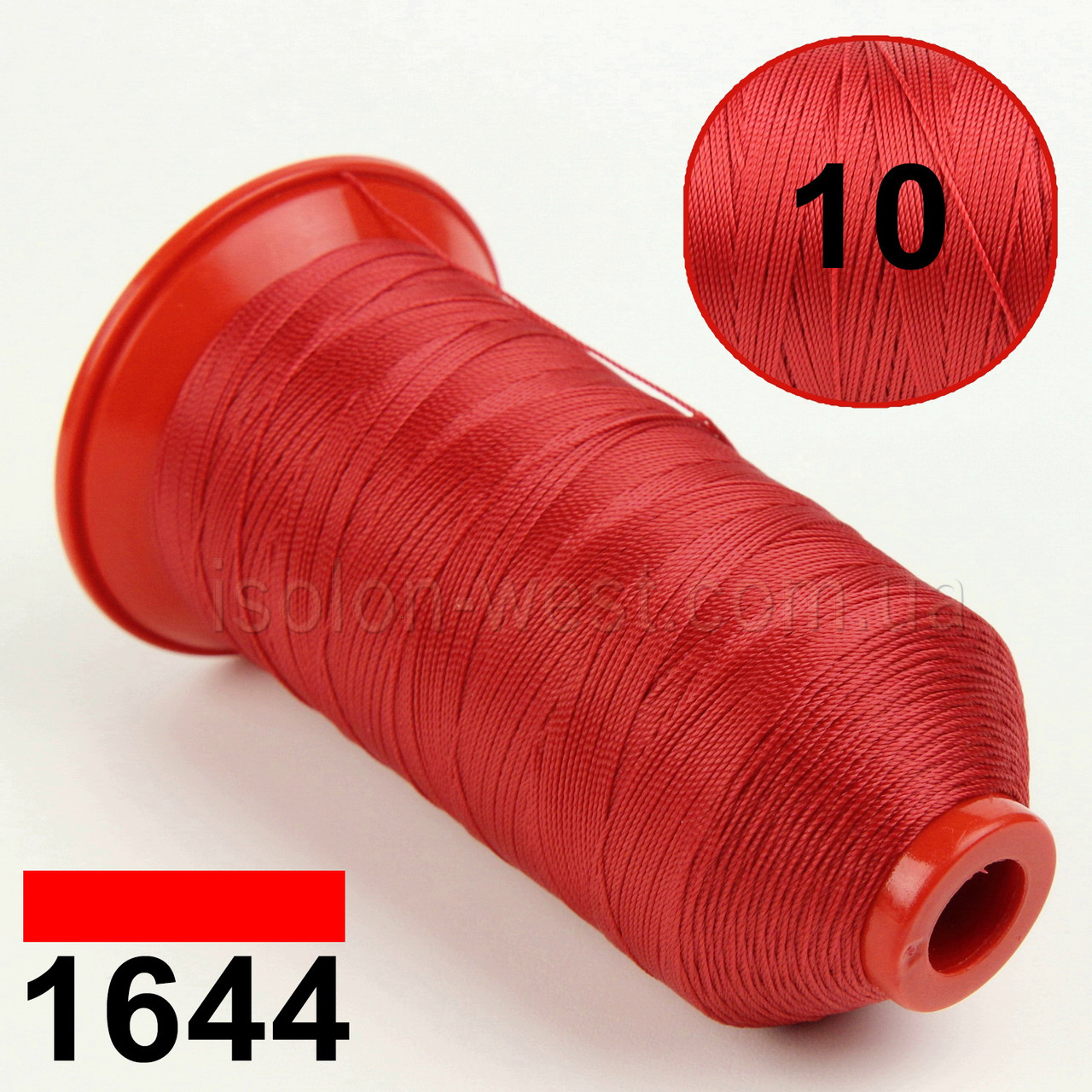 Нитка POLYART(ПОЛИАРТ) N10 колір 1644 червоний, для пошиття чохлів на автомобільні сидіння і кермо, 750м