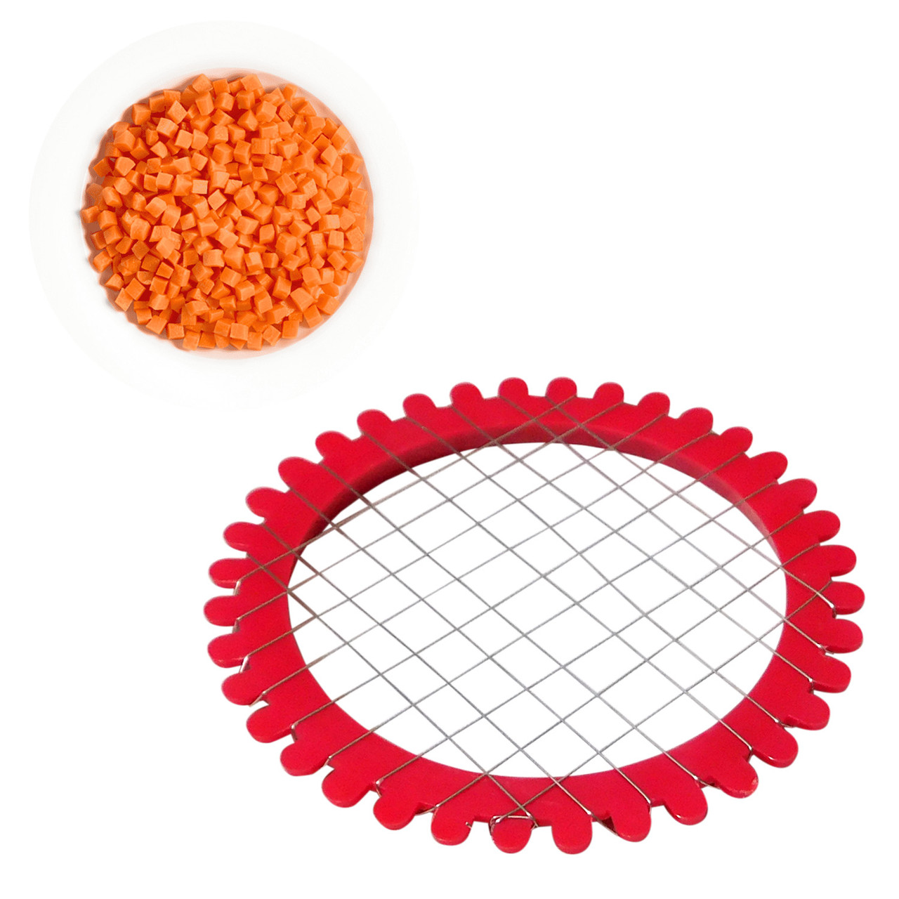 Овочерізка яйцерізка вінегретниця пластикова для нарізки кубиками яєць та овочів Ø 9 см