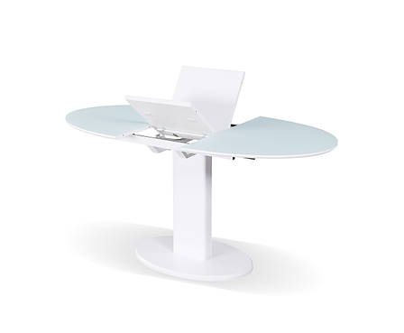 Стіл Мілан (В 2396 White+W023) TES MOBILI , біле глянцеве скло, фото 3