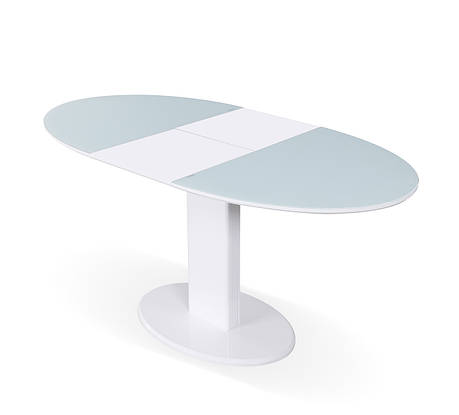 Стіл Мілан (В 2396 White+W023) TES MOBILI , біле глянцеве скло, фото 1