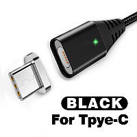 Магнітний кабель для заряджання телефона, смартфона USB — Type-C 1 метр WE43133 Чорний