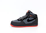 Кросівки чоловічі Nike Air Force (найк сірі/чорні), фото 4