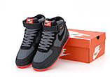Кросівки чоловічі Nike Air Force (найк сірі/чорні), фото 6