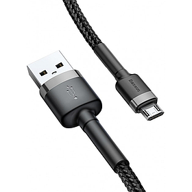 Кабель микро юсб Baseus cafule Cable USB For microUSB 2.4A / 2m Black-Grey (CAMKLF-CG1)