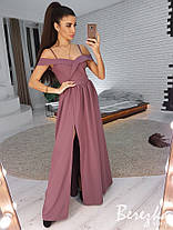 Красиве вечірнє плаття в підлогу з розрізом, фото 3