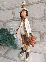 Поликерамическая статуетка "Хлопчик з ведмедиком", h-20 cm