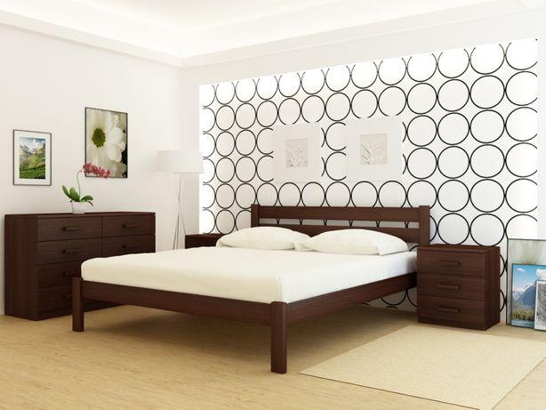 Дерев'яне ліжко Frankfurt з вільхи Каштан розміру 160x200 з ламелями з бука