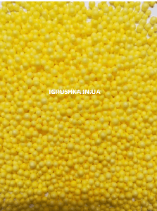 Пінопластові кульки для слайма маленькі жовті, 2-4 мм