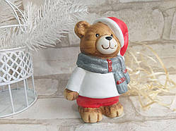 Статуеточка новорічна "Ведмедик" 3 види, кераміка 12 см
