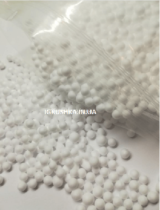 Пінопластові кульки для слайму середні білі, 4-6 мм, фото 2