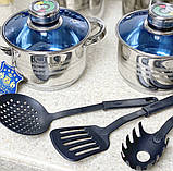 Набір посуду з термодатчиком, фритюрницею та кухонними приладами Royalty Line 18 предметів RL-1801BM, фото 5