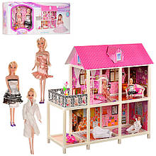 Будиночок для ляльок 66884, 3 ляльки, розмір 104х41х100 див.