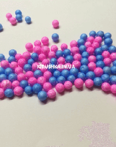Пінопластові кульки для слайму «Мікс блакитного та рожевого», 7-9 мм