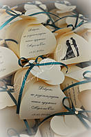 Бонбоньєрки, коробочки для гостей. Подячки для гостей на весілля в молочно-ізумрудному кольорі