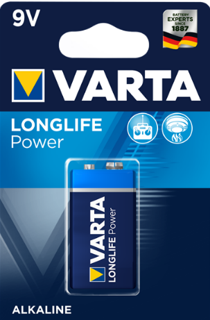 Алкалінова Батарейка 9V LONGLIFE Varta POWER