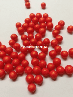 Пенопластовые шарики для слайма крупные красные, 7-9 мм
