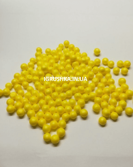 Пінопластові кульки для слайма великі жовті, 7-9 мм