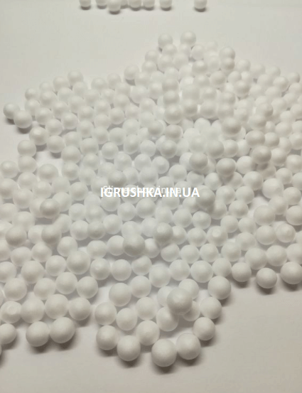 Пінопластові кульки для слайма великі білі, 7-9 мм