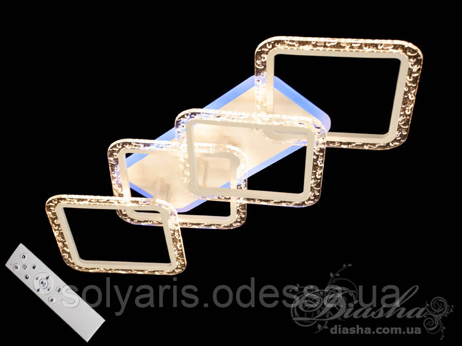 Стельова світлодіодна люстра з діммером 80W QX2518/2+2LC WH LED 3color dimmer біла,чорна,коричнева