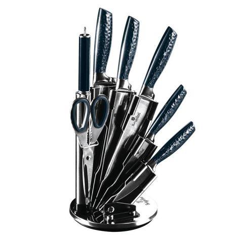 Набір ножів на підставці BERLINGER HAUS Aquamarine Metallic Line 8 пр 2460BH