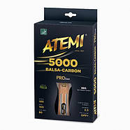 Ракетка для настільного тенісу Atemi 5000 Balsa-Carbon ECO-Line (10061), фото 3