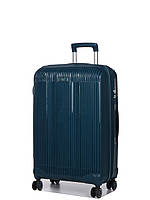 УЛЬТРАЛЕГКИЙ Французский чемодан Средний из полипропилена на 4-х колесах "AIRTEX " 637 М blue vert