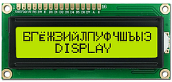LCD дисплей російська 1602, зелений, кирилица