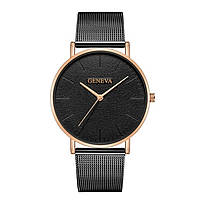 Часы женские наручные Geneva Classic steel watch черные