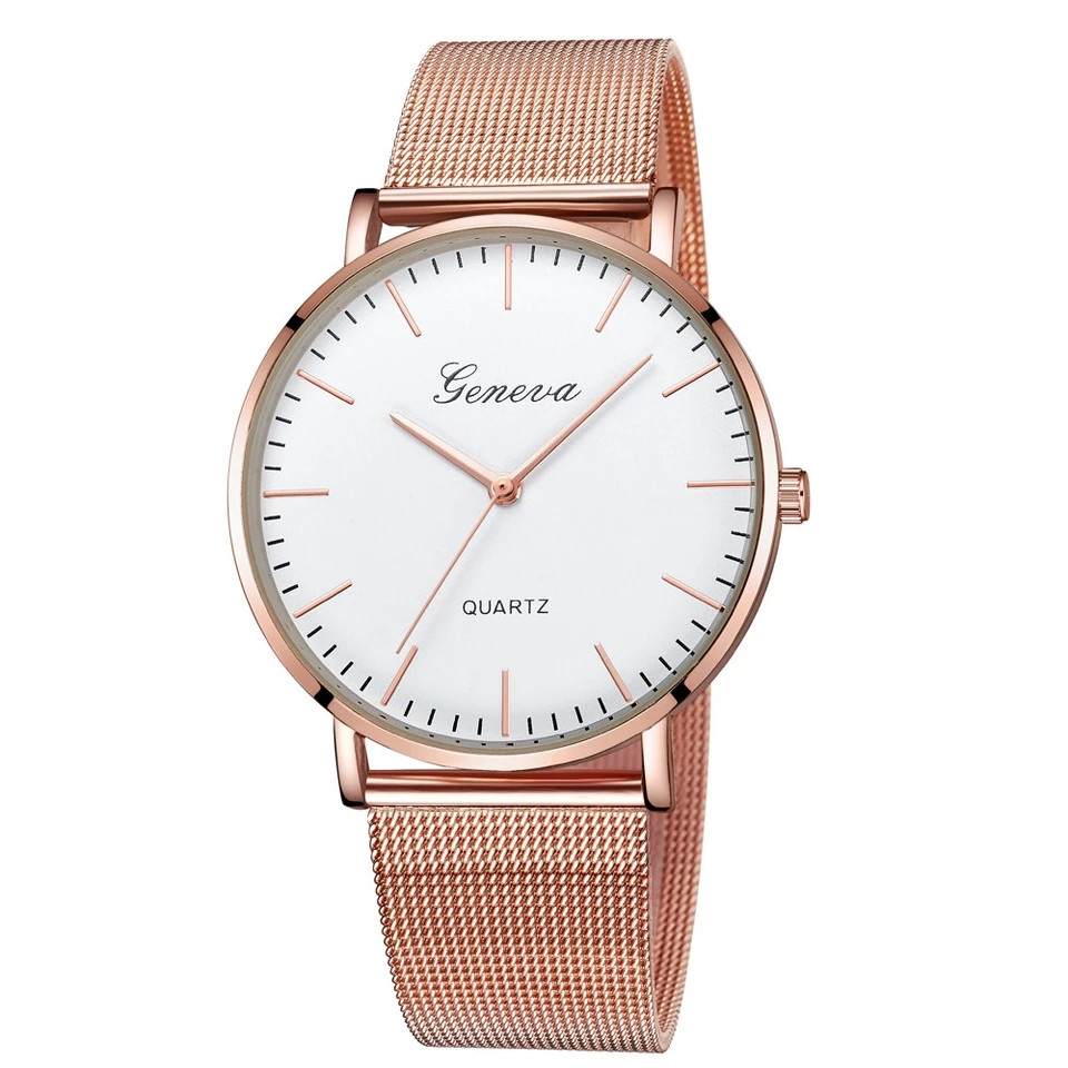 Часы женские наручные Geneva Classic steel watch розовое золото - фото 1 - id-p1258736728